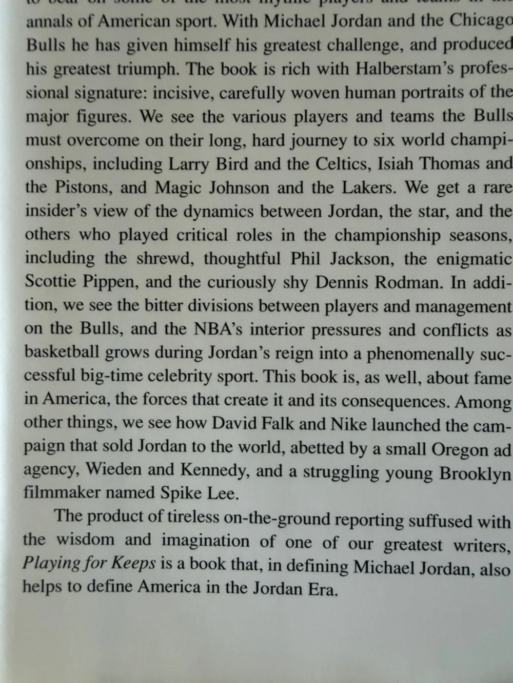 Playing for Keeps Michael Jordan and the World He Made by David Halberstam